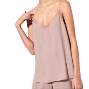 Babaton Aritzia nude tan beige camisole Galen mesh XS